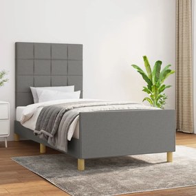 Giroletto Senza Materasso Grigio Scuro 100x200 Cm Tessuto /