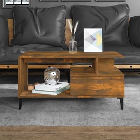 Tavolino Da Salotto Rovere Fumo 90x49x45 Cm Legno Multistrato /
