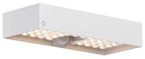 Lampada da parete per esterni bianca con luce dimmerabile e sensore solare - Kayo