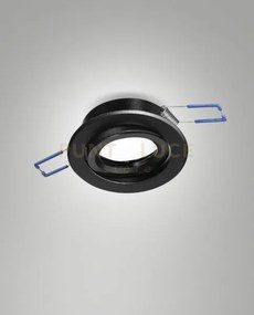 Narka faretto incasso tondo orientabile d.8,2cm h2,5 nero attacco gu10