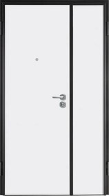 Porta blindata YALE Double L 80 x H 210 cm in melaminico noce/bianco, apertura spingere a destra, falso telaio incluso