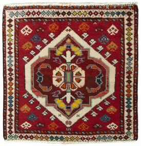 Shiraz Tappeto 60x60 Rosso (Iran) Annodato A Mano