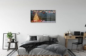 Quadro su vetro acrilico Decorazioni per regali dell'albero di Natale 100x50 cm