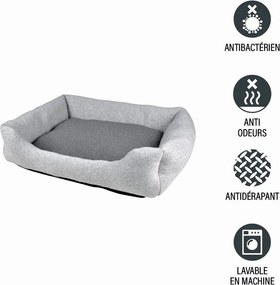 Cuccia grigio chiaro per cane 70x58 cm Graphene – Love Story