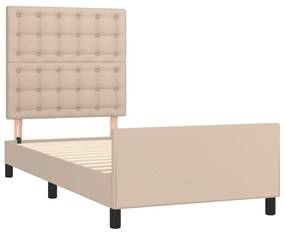 Giroletto con testiera cappuccino 100x200 cm in similpelle
