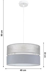 Lampadario su filo  LIMA 1xE27/60W/230V grigio