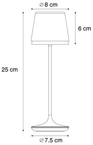 Lampada da tavolo nera con LED IP65 ricaricabile con stazione di ricarica - Treble