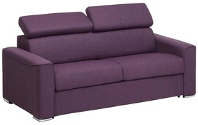 Divano letto 3 posti ribalta doghe larghe memory foam - Letto: 140 cm x 16 cm Tessuto Viola - VIZIR