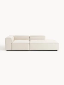 Chaise lounge componibile in misto lino Lennon