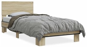 Giroletto Rovere Sonoma 90x190cm İn Legno Multistrato E Metallo /