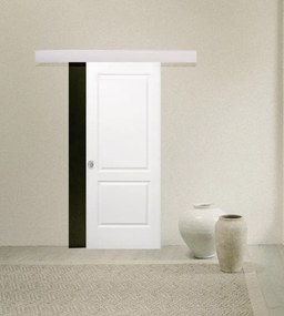 Porta scorrevole reversibile Miami in mdf bianco, L 93 x H 212 cm, con binario Alu/legno