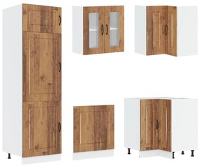 Armadio da cucina  ""kalmar"" con doppi lavelli in legno vecchio