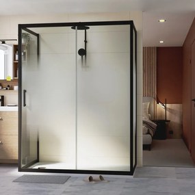 Kit di installazione telaio e ferramenta per cabine doccia ad apertura scorrevole Easy L 140 x H 190 x P 4.8 cm laccato opaco