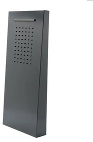 Soffione doccia a sbalzo 22x50 cm nero opaco in acciaio inox con cascata