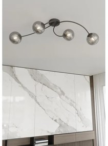 Lampadario a plafone VIBRA 4xE14/10W/230V nero/grigio