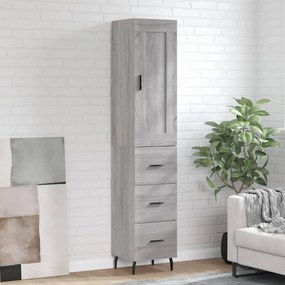 Credenza Grigio Sonoma 34,5x34x180 Cm İn Legno Multistrato /