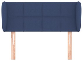 Testiera ad orecchio blu 93x23x78/88 cm in tessuto