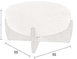 Poggiapiedi beige con rivestimento in bouclé Emilius – Dutchbone