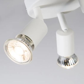 Faretto moderno bianco orientabile rotondo 3 luci - Jeany