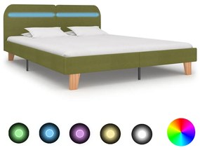 Giroletto Con Led Senza Materasso Verde 160x200 Cm Tessuto /