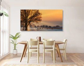 Quadro su tela – Cavalli nel paesaggio innevato
