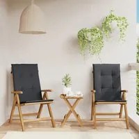 Sedie da Giardino Reclinabili con Cuscini 2 pz in Legno di Teak 3196440