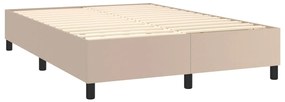 Giroletto molle materasso e led cappuccino 140x190cm similpelle