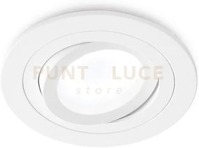 Gfa091- faretto tondo in alluminio orietabile colore bianco opaco 9...