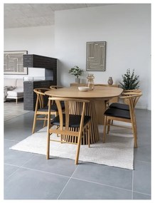 Tavolo da pranzo rotondo allungabile con piano effetto rovere ø 120 cm Osaka - House Nordic