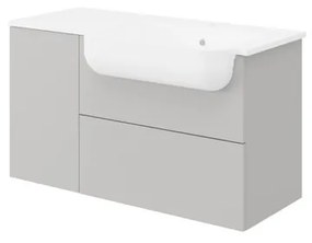 Mobile sottolavabo e lavabo Matrix per vasca a destra grigio perla L 90 x H 50 x P 36.5 cm, 1 anta 1 cassetto