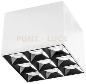 Gfa1141n- faretto bianco 9 luci led 4000k 2850lm 36w 12x12cm