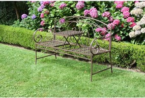 Panca da giardino marrone in metallo Saket – Garden Pleasure