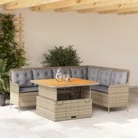 Set Divani da Giardino 2 pz con Cuscini Beige in Polyrattan 3262085