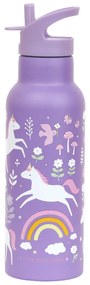A Little Lovely Company - borraccia in acciaio inox, 500 ml - unicorni e arcobaleno