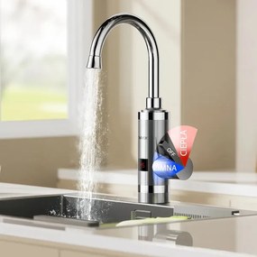 Scaldabagno istantaneo con LED display 3000W/230V IPX4 acciaio inossidabile