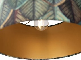 Lampada a sospensione nera con paralume a foglia e interno dorato 35cm - Cava