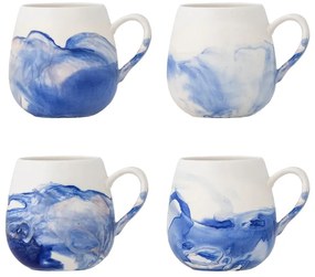 Tazzine in set bianche e blu in gres 4 pz 250 ml Lyre – Bloomingville