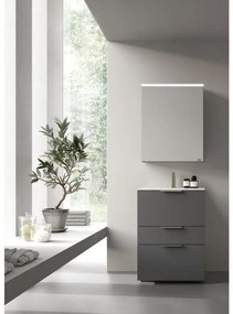 Mobile sottolavabo e lavabo Neo grigio scuro L 60 x H 84 x P 48 cm 1 vasca 3 cassetti