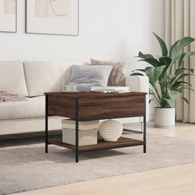 Tavolino salotto rovere marrone 70x50x50cm multistrato metallo