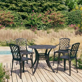 Set Da Bistrot 5 Pz İn Alluminio Pressofuso Nero /