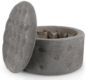 Pouf contenitore porta scarpe ERNESTINE in tessuto grigio scuro