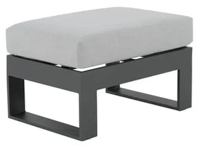 Pouf da giardino con cuscino grigio Las Vegas NATERIAL, struttura in alluminio seduta in poliestere antracite, L 50 x H 46 x P 75 cm