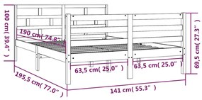 Giroletto Bianco 135x190 cm Double in legno Massello