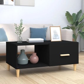 Tavolino da salotto nero 89,5x50x40 cm in legno multistrato