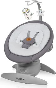 Lionelo - Dondolo per bambini con melodia MELL Grigio Pietra 4xAA + telecomando