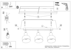 Sollux SL.1318 - Faretto ELBA 3xE27/15W/230V nero