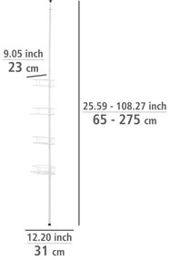 WENKO 26015100 - Mensola angolare DOLCEDO 31x230 cm acciaio inox/bianco