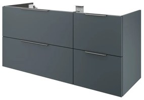 Mobile da bagno sotto lavabo SENSEA Neo grigio laccato lucido L 135 x H 64 x P 48 cm 4 cassetti, lavabo non incluso