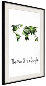 Poster  We Live in a Jungle  Cornice Quadri Cornice nera con pass-partout, Larghezza x Altezza Home decor 20x30