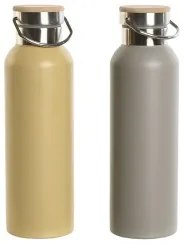 Bottiglia Térmica Home ESPRIT Beige Grigio 500 ml (2 Unità)